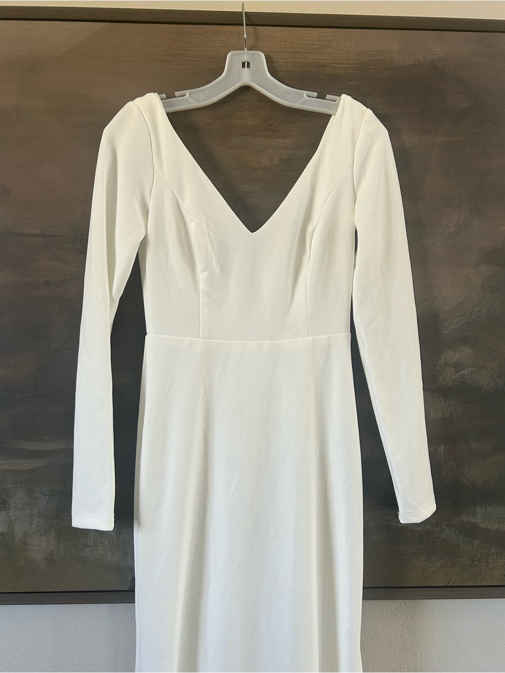 NWT Lulus Feeling of Forever White Long Sleeve Mermaid Maxi Dress - Picture 10 of 11